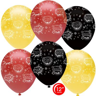 Шар (12''/30 см) Взрыв эмоций, Яркое ассорти, пастель, 5 ст, 50 шт.