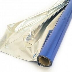 Упаковочная бумага Полисилк (1 х 20 м) Синий + Серебро