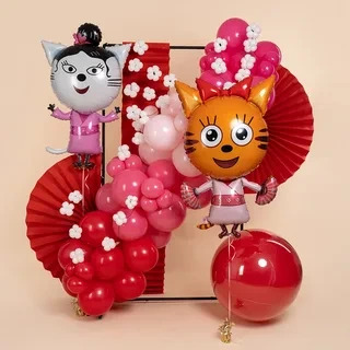 Шар (44''/112 см) Фигура, Три Кота, Карамелька в кимоно, 1 шт. в уп.
